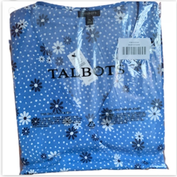 NEW Talbots Wrap Top XL Flowers Polka Dot Cottagecore Poet Sleeve Prairie Boho - Picture 3 of 5